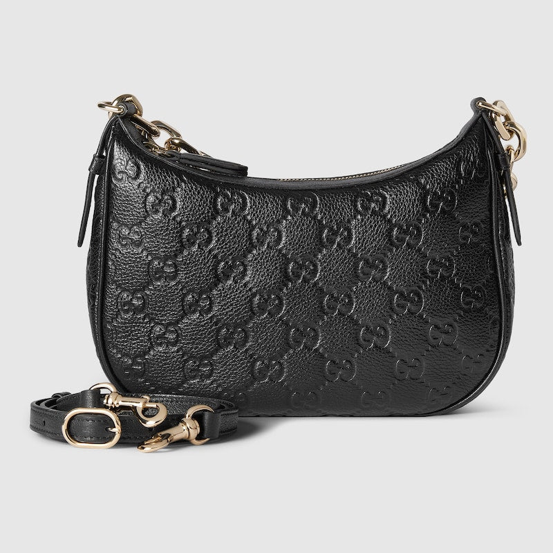 Borsa a Spalla GG Emblem Misura Media Nera