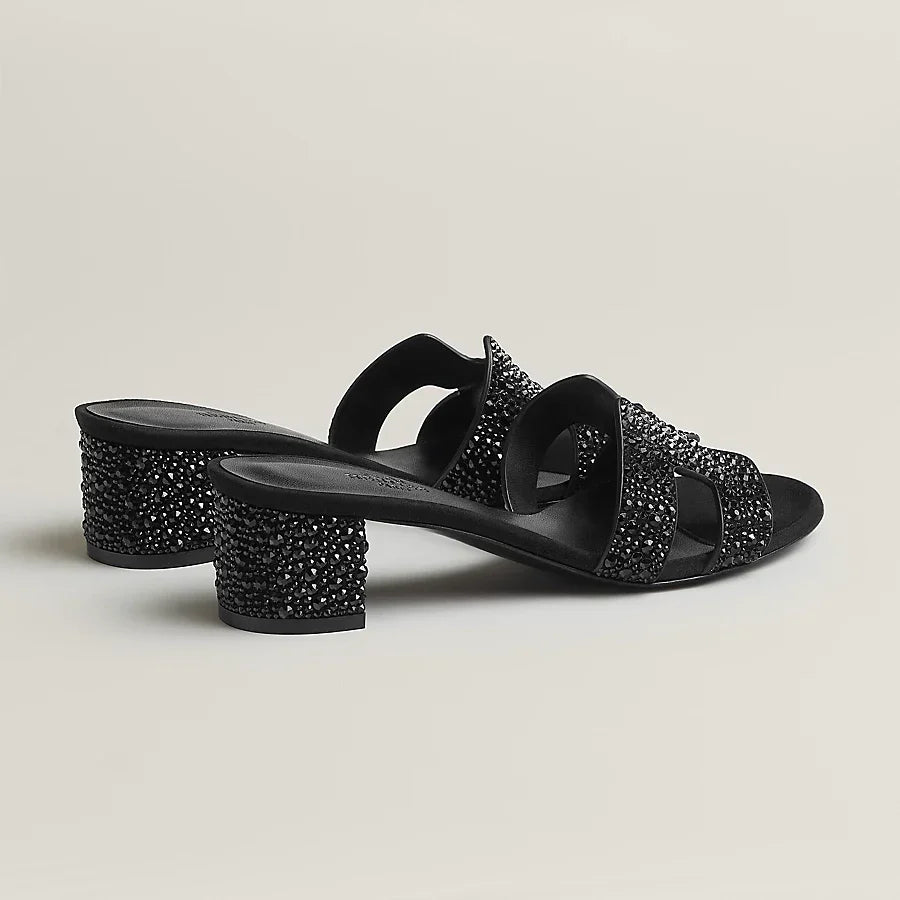 Sandali Oasis Nero Glitter