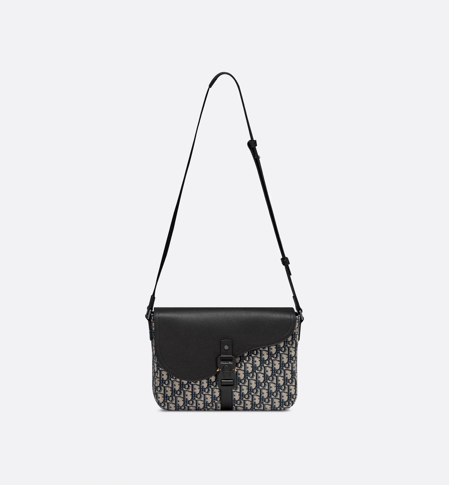 Borsa a tracolla Saddle con pattina Oblique beige e nero