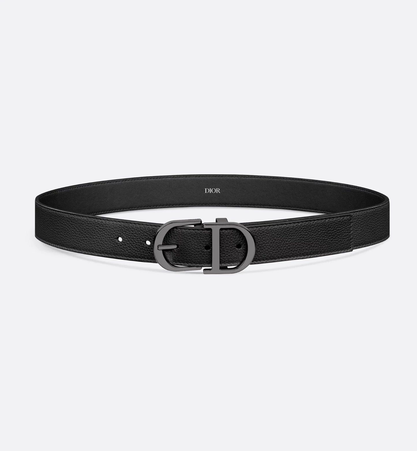 Cintura in pelle di vitello martellata nera 33 mm uomo