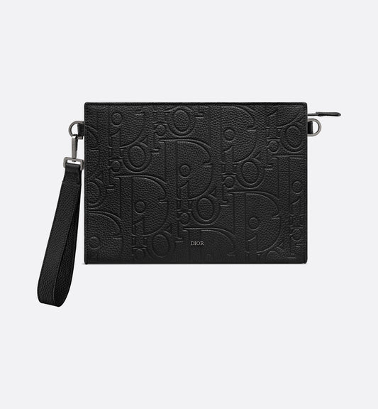 Pochette triangolare A5 in pelle Gravity nera