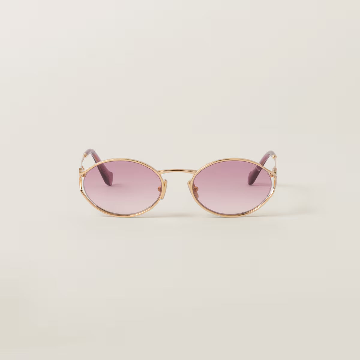 Occhiali da sole con cornice dorata e Lenti Rosa Beg Sfumato