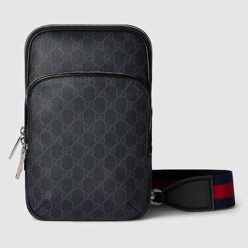 Borsa a tracolla GG nero misura piccola tessuto GG Supreme nero