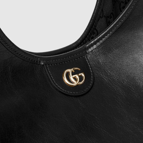 Borsa shopping GG Giglio misura piccola in pelle nero