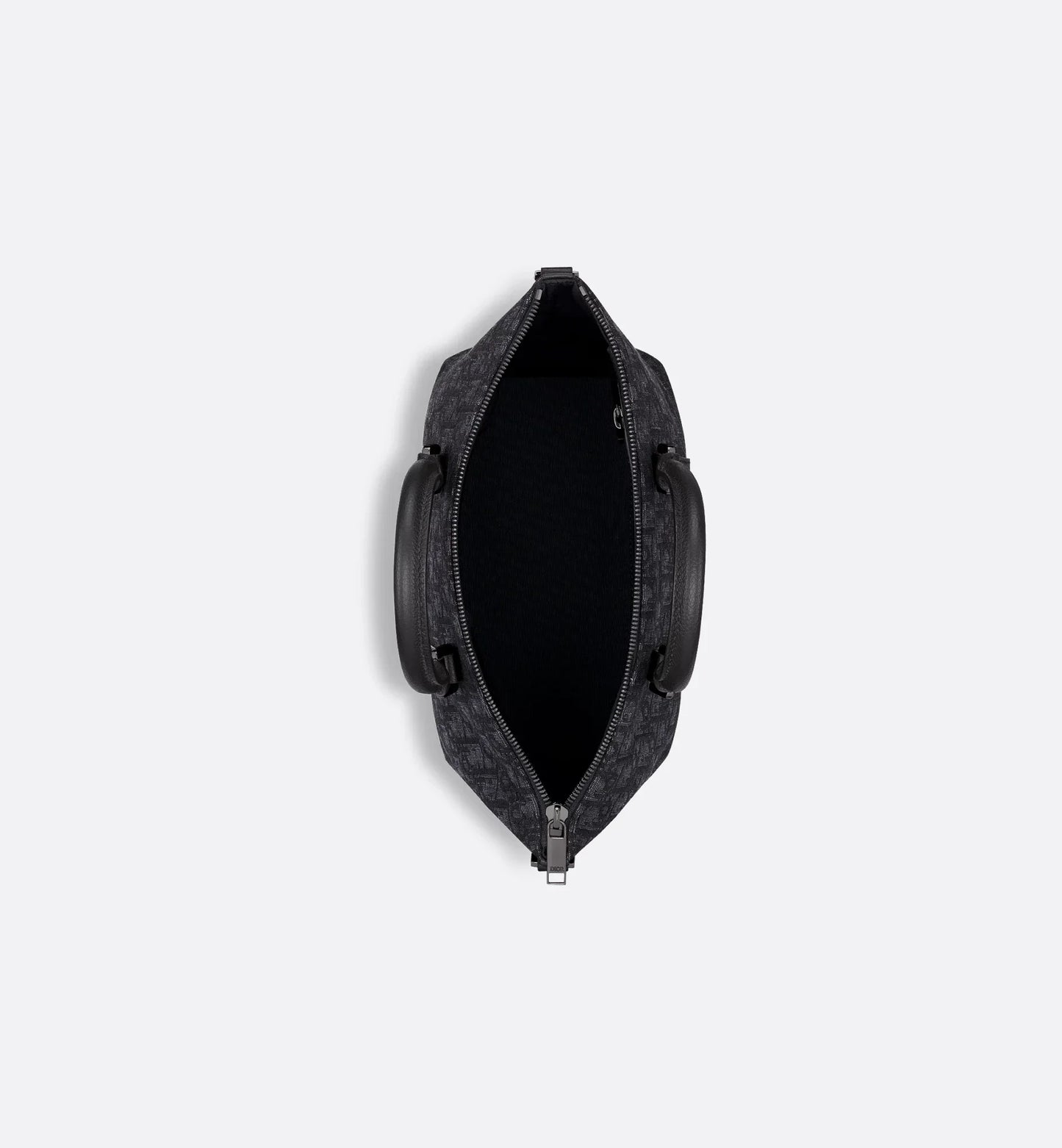 Weekender 25 Nero Jacquard Oblique e pelle di vitello martellata nera