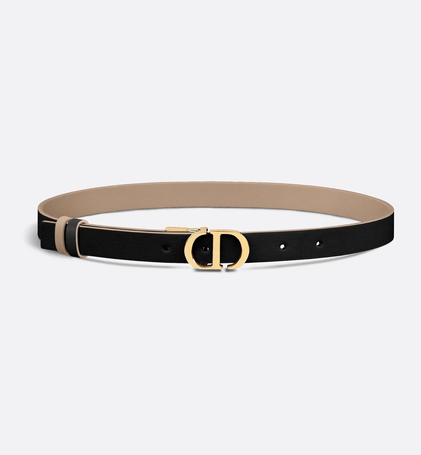 Cintura reversibile 30 Montaigne in pelle di vitello liscia color nocciola e nero 20 mm donna