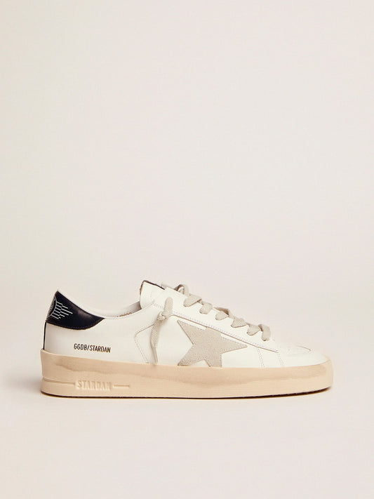 Stella in suede grigio ghiaccio e talloncino blu