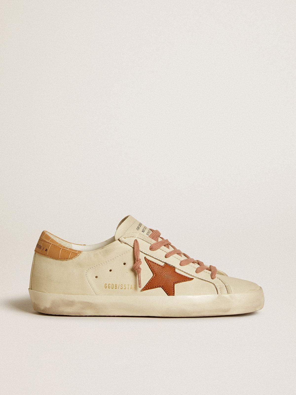 Stella in pelle e talloncino in pelle stampa coccodrillo