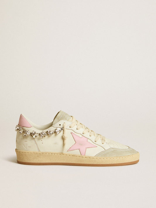 Donna LTD con stella in pelle rosa e applicazione con cristalli