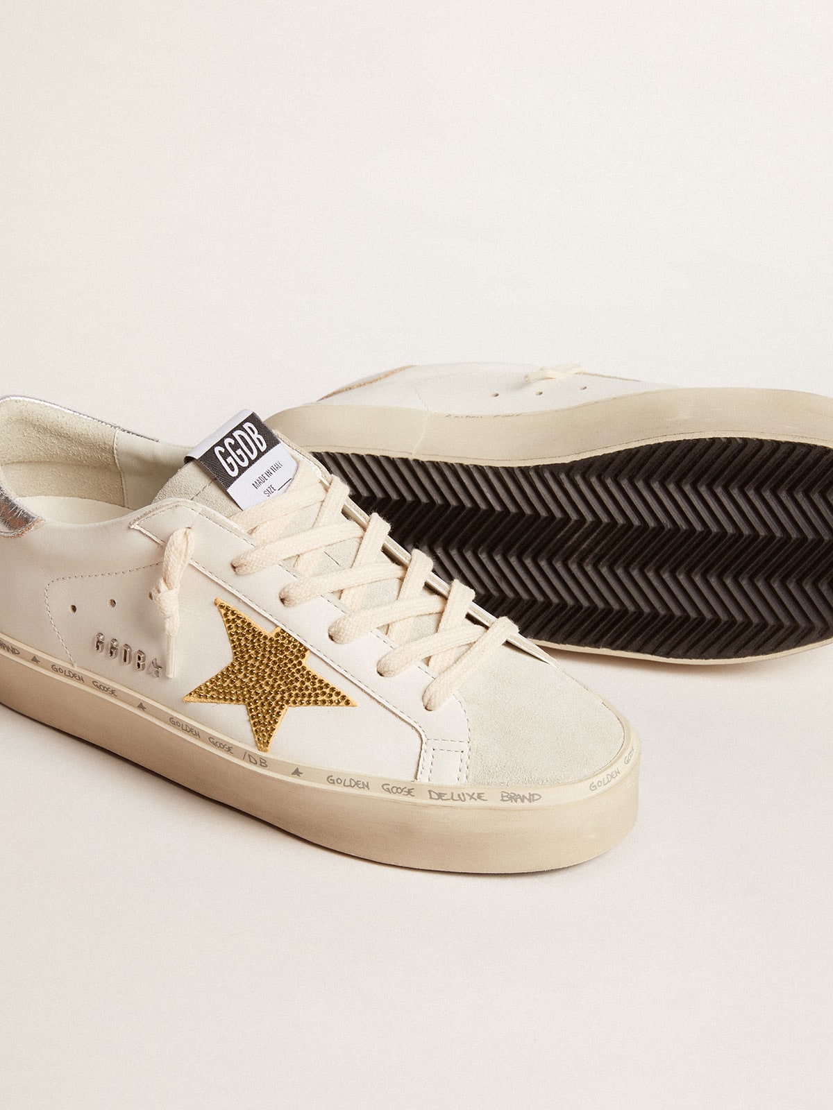 Stella in cristalli Swarovski e talloncino in pelle argento