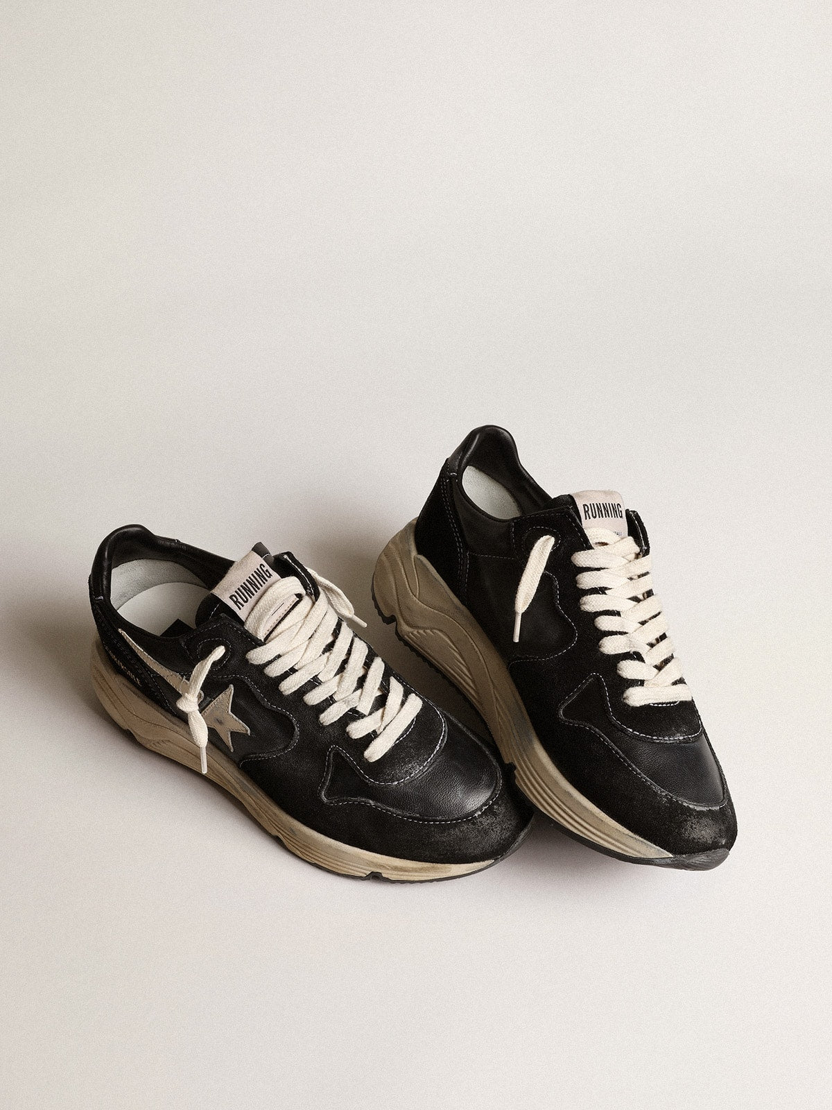 Running Sole in nappa e suede nere