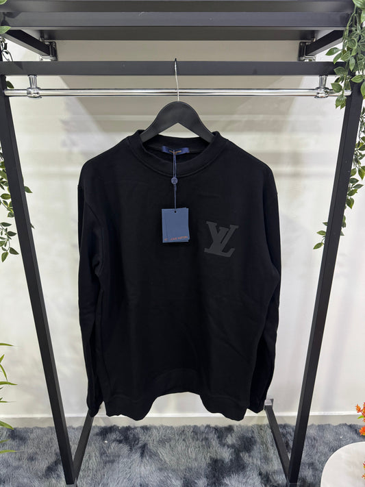 Felpa girocollo con logo tono su tono LV