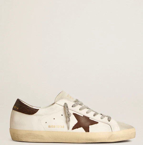 Bio-based con stella in canvas e talloncino in pelle marrone scuro