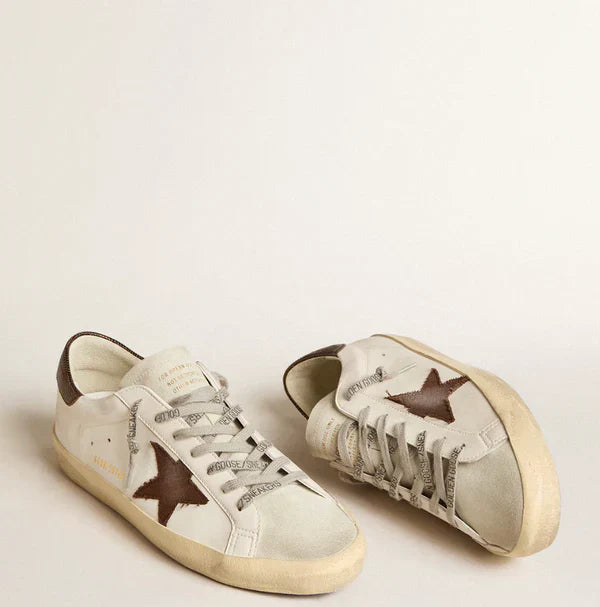 Bio-based con stella in canvas e talloncino in pelle marrone scuro