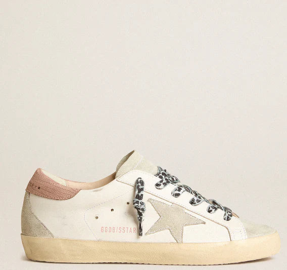 Stella in suede ghiaccio e talloncino rosa stampa lucertola