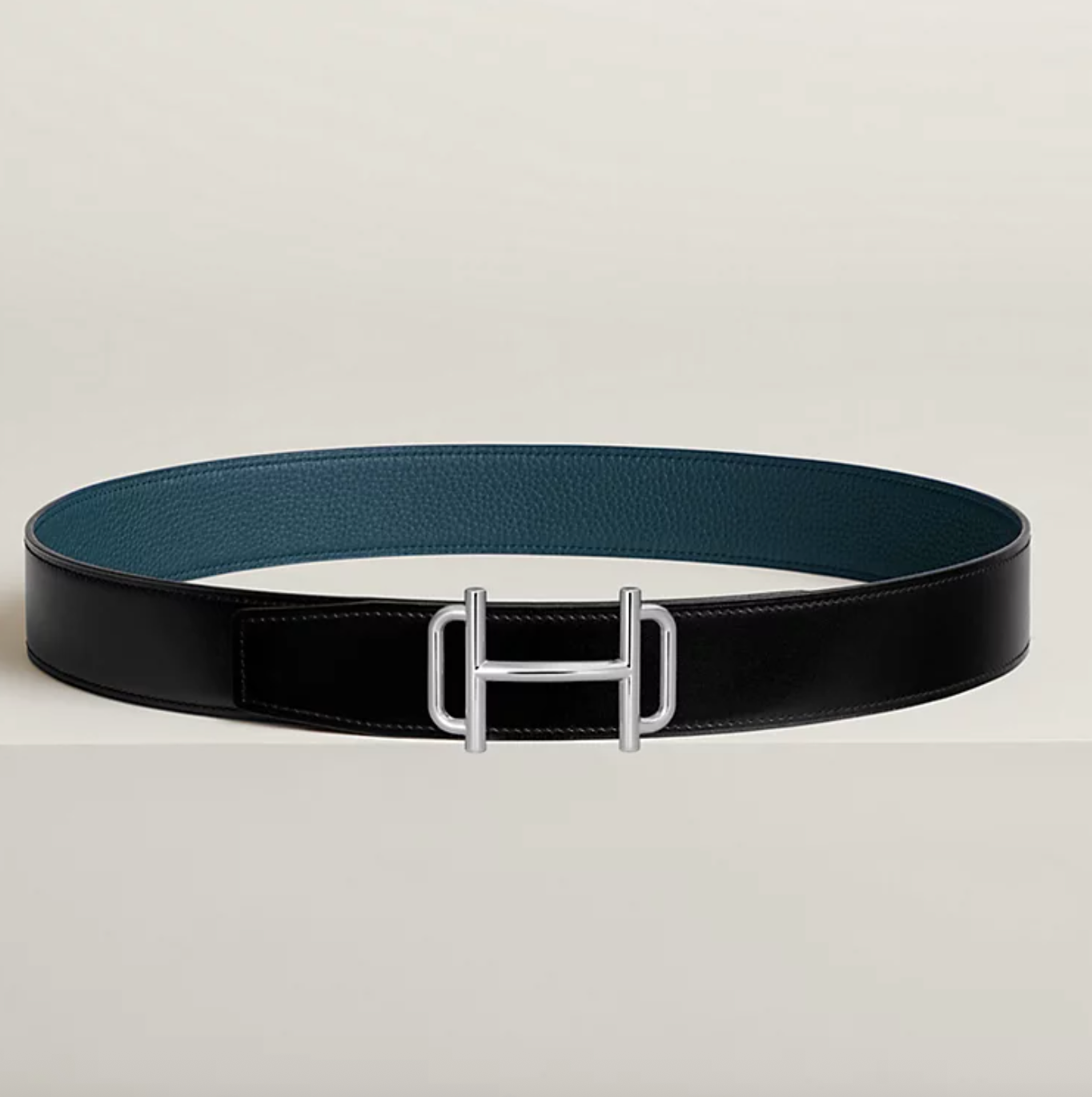 Fibbia da cintura Royal & Pelle reversibile per cintura 38 mm Nero / Blu di Prussia Uomo