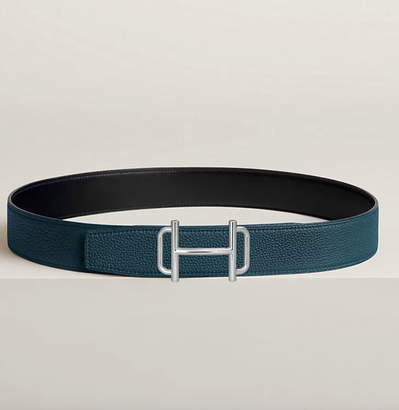 Fibbia da cintura Royal & Pelle reversibile per cintura 38 mm Nero / Blu di Prussia Uomo