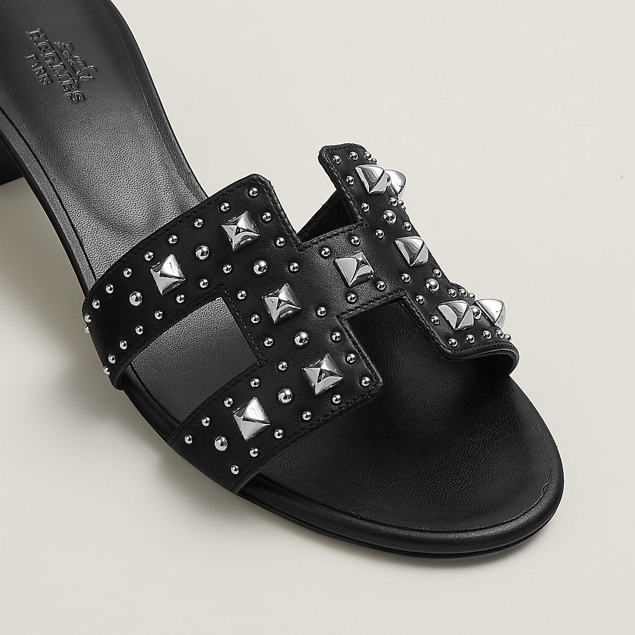 Sandali Oasis Nero Plated Studs