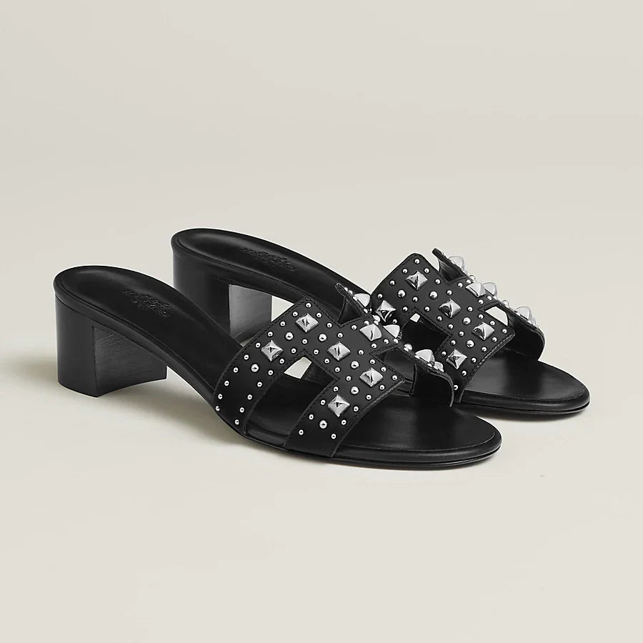 Sandali Oasis Nero Plated Studs