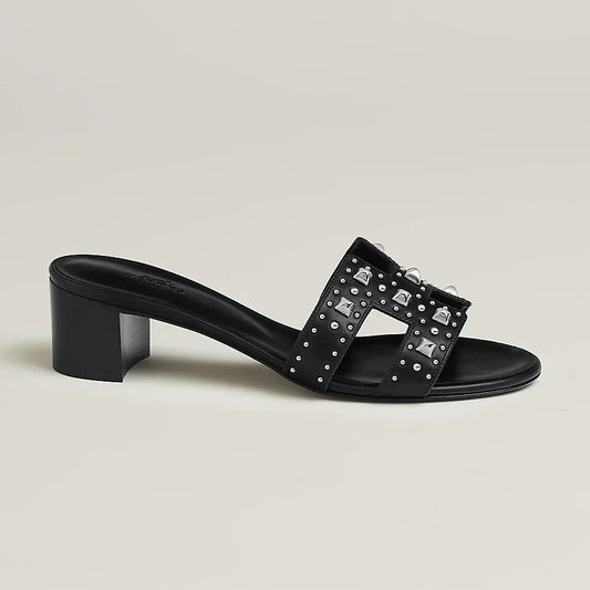 Sandali Oasis Nero Plated Studs