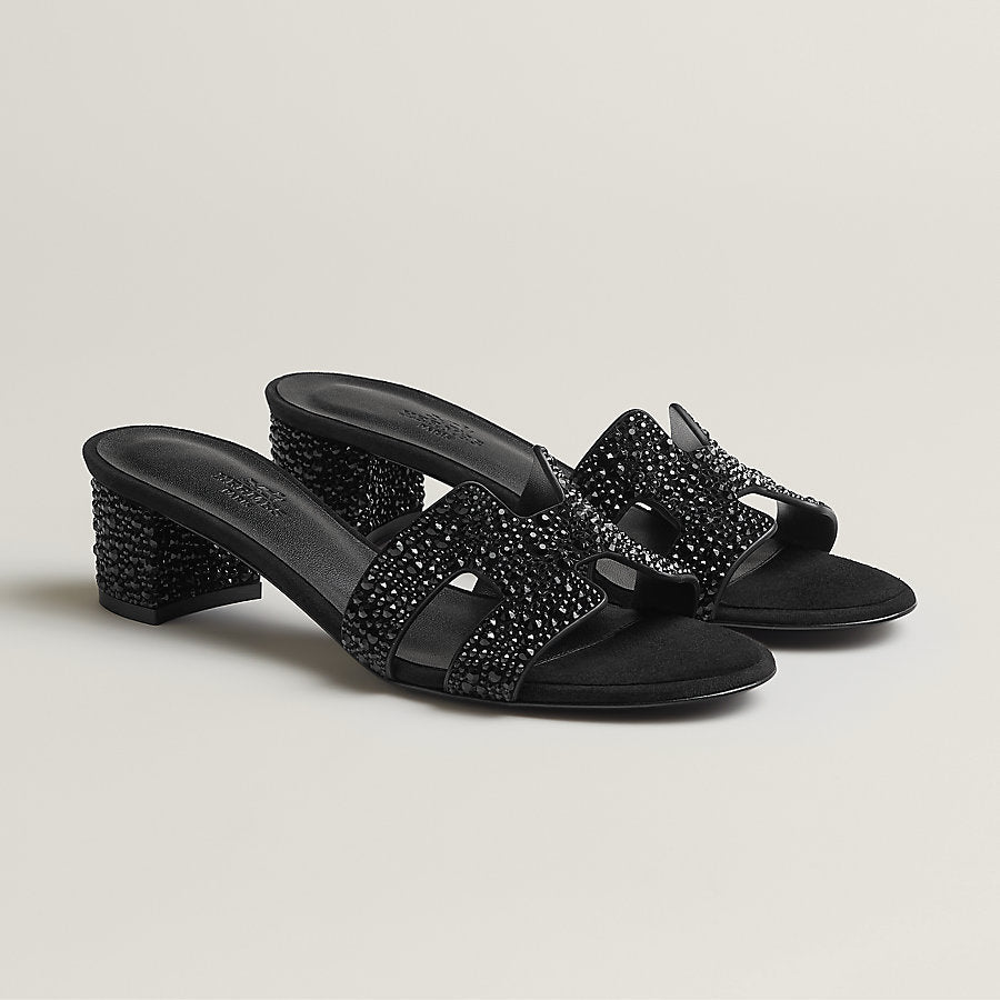 Sandali Oasis Nero Glitter