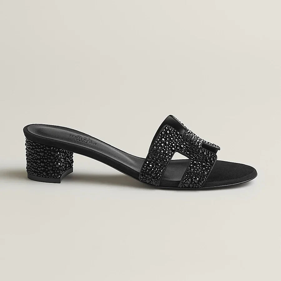 Sandali Oasis Nero Glitter